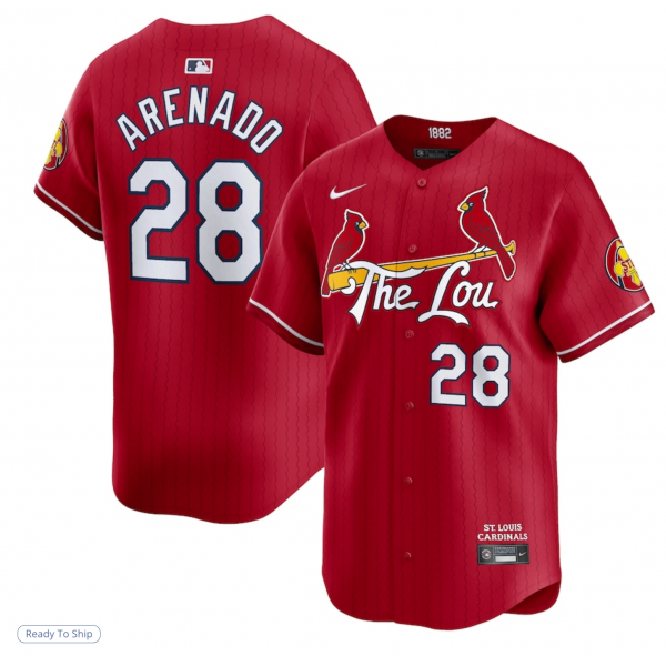 Men's St. Louis Cardinals Nolan Arenado Nike Red 2024 City Connect Limited Player Jersey