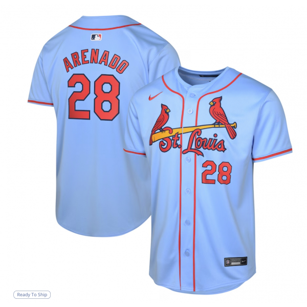 Youth St. Louis Cardinals Nolan Arenado Nike Light Blue Alternate Limited Player Jersey