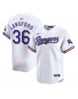 Men's Texas Rangers Wyatt Langford Nike White Home Limited Player Jersey