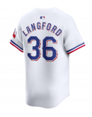 Men's Texas Rangers Wyatt Langford Nike White Home Limited Player Jersey