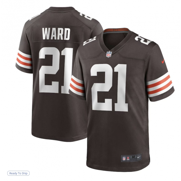 Men's Cleveland Browns Denzel Ward Nike Brown Game Jersey