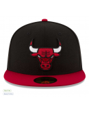 Men's Chicago Bulls New Era Black/Red Official Team Color 2Tone 59FIFTY Fitted Hat