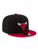 Men's Chicago Bulls New Era Black/Red Official Team Color 2Tone 59FIFTY Fitted Hat
