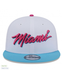 Men's Miami Heat New Era White 2024/25 City Edition Alternate 9FIFTY Snapback Hat