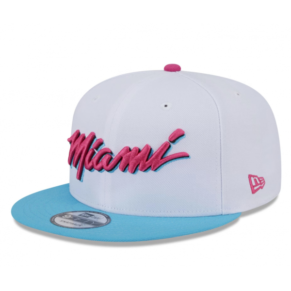 Men's Miami Heat New Era White 2024/25 City Edition Alternate 9FIFTY Snapback Hat